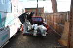 Tino unloads truck